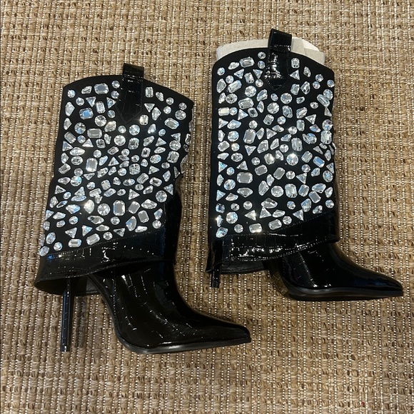 Lauren Lorraine Shoes - Lauren Lorraine Black Diamond Studded Boots